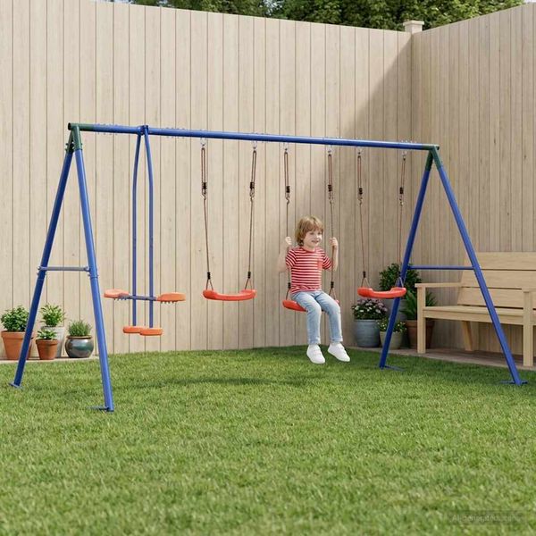 vidaXL Hojdačka do exteriéru Viacfarebný 330 x 185 x 185 cm Oceľ a PE