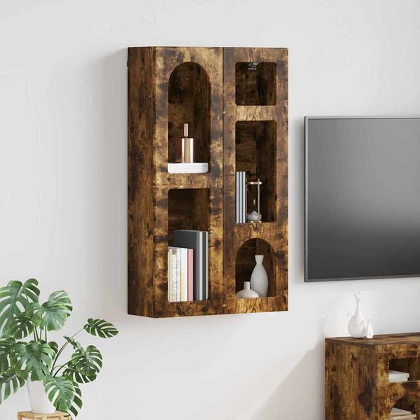 vidaXL Závesná skrinka s poličkou ELST Dymová dub 59 x 20 x 100 cm