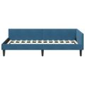 vidaXL Rohový rám postele s čelnou doskou Modrá 80 cm x 200 cm Zamat