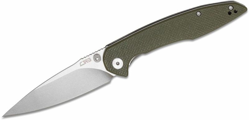 CJRB J1905-GNF Centros vreckový nôž 9,3 cm, Stonewash, zelená, G10