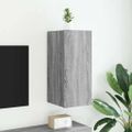 vidaXL TV nástenná skrinka s LED svetlami sivá sonoma 30,5x35x70 cm