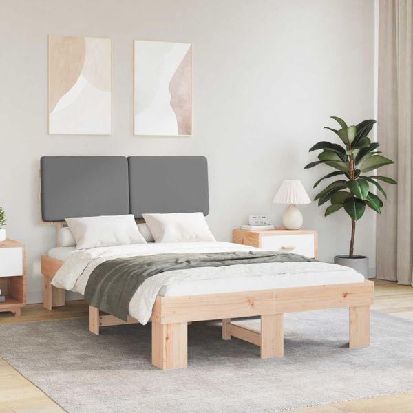vidaXL Rám postele s čalúneným čelom Svetlosivá 120 x 200 cm