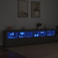 vidaXL Komoda s LED svetlami čierna 283x37x67 cm