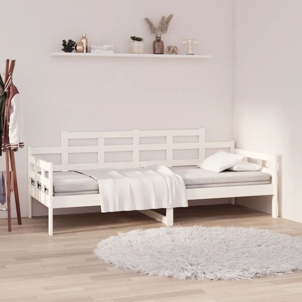 vidaXL Denná posteľ biela masívna borovica 90x200 cm