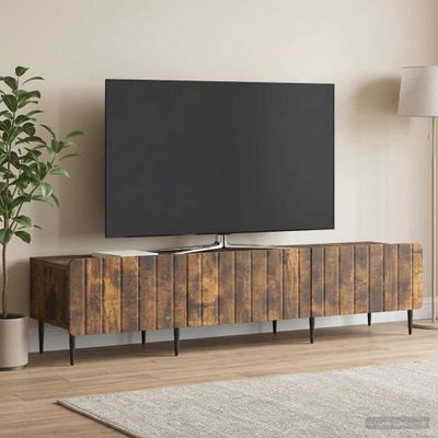 vidaXL TV skrinka Dymový dub 147 x 34,5 x 32 cm Kompozitné drevo