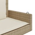 vidaXL Hojdacia lavica s vankúšmi béžová 119x56x48 cm polyratan