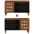 vidaXL TV skrinka s dverami Orech 80 x 33 x 46 cm Masívne mango drevo