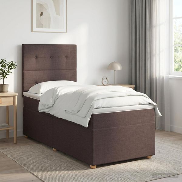 vidaXL Posteľ boxspring s matracom Tmavohnedá 80 x 200 cm Látka