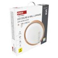 LED nástenné svietidlo ILVI, kruhové 30 W, stmievanie + CCT, drevo