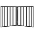 vidaXL Skladacia brána pre psa, 2 panely, čierna 160 cm, topoľové drevo