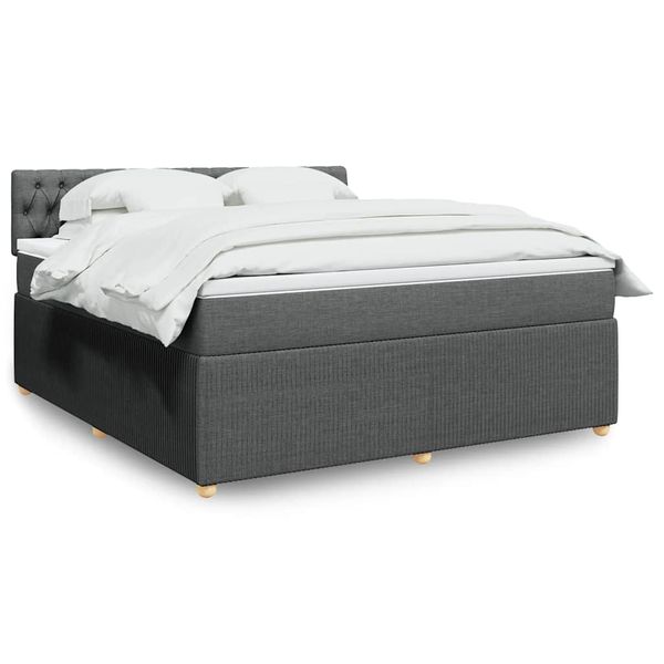 vidaXL Boxspring posteľ s matracom tmavosivá 180x200 cm látka