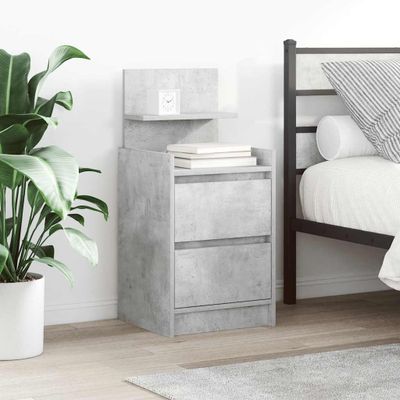 vidaXL Nočné skrinky s 2 zásuvkami 2 ks betónovo sivé 38x34x80 cm