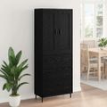 vidaXL Highboard 2 ks Čierny dub 69,5 x 34 x 180 cm Kompozitné drevo