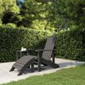 vidaXL Záhradná stolička Adirondack s podnožkou HDPE antracitová