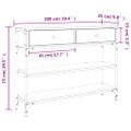 vidaXL Konzolový stolík dymový dub 100x25x75 cm kompozitné drevo