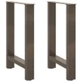 vidaXL Nohy k jedálenskému stolu, prírodná oceľ, 2 ks, 50 x (72-73) cm, oceľ