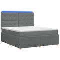 vidaXL LED boxspring posteľ s matracom Tmavosivá 160 x 200 cm Látka