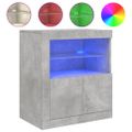 vidaXL Komoda s LED svetlami betónovo sivá 60,5x37x67 cm