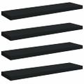 vidaXL Plávajúce nástenné police 4 ks, čierne 90x23,5x3,8 cm, MDF