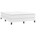 vidaXL Posteľný rám s boxspringom biely 140x200 cm umelá koža