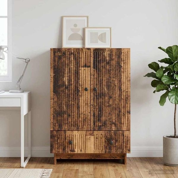 vidaXL Servírovacia skriňa Staré drevo 66 x 34,5 x 95 cm