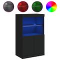 vidaXL Komoda s LED svetlami čierna 60,5x37x100 cm