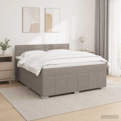 vidaXL Posteľ boxspring s matracom Sivohnedá 140 x 200 cm Látka