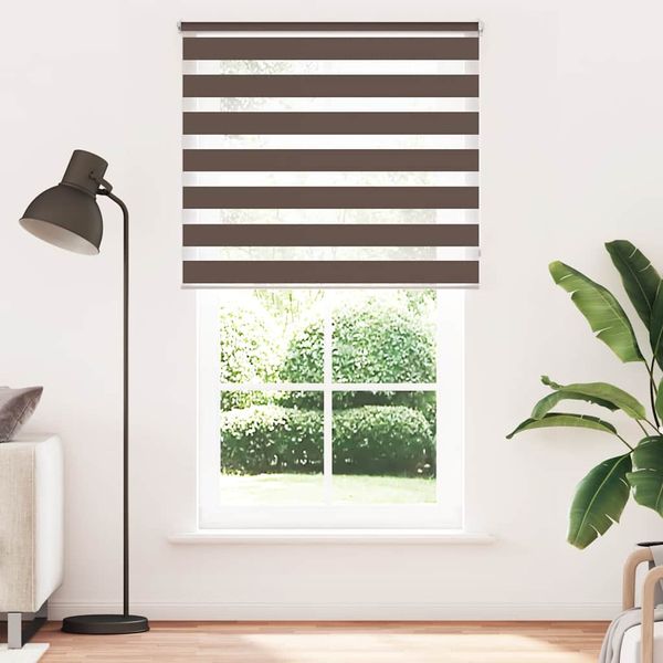vidaXL Zebrová roleta 120,9x230 cm Šírka látky 116,7 cm, kávová