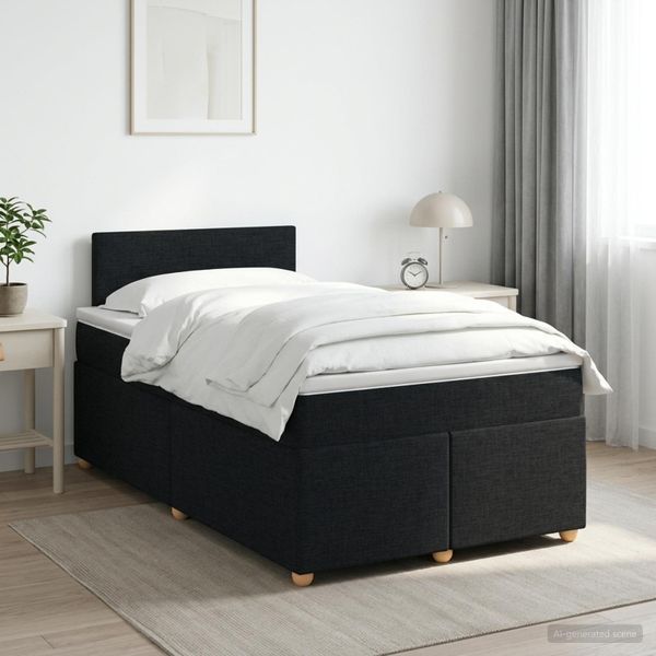 vidaXL Posteľ boxspring s matracom Čierna 120 x 190 cm Látka