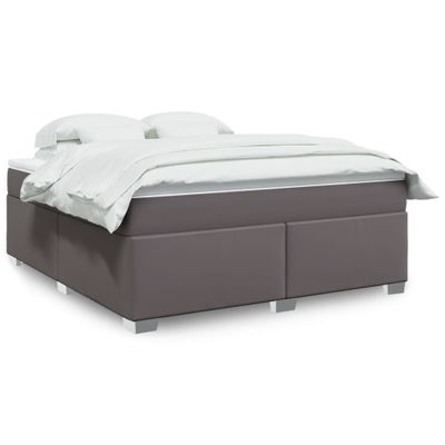 vidaXL Boxspring posteľ s matracom sivá 180x200 cm umelá koža