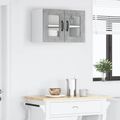 vidaXL Nástenný sklenený kabinet PORTO Betónová šedá 60 x 31 x 40 cm