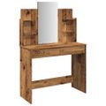 vidaXL toaletný stolík so zrkadlom Old Wood 96x39x142 cm