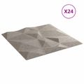 vidaXL Nástenné panely 24 ks 50 x 50 cm Betónovo sivá XPS Pena