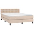 vidaXL Boxspring posteľ s matracom kapučínová 140x200 cm umelá koža