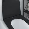 vidaXL WC sedadlo Čierna 47 x 36 x 3,4 cm Duroplast
