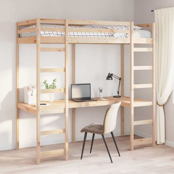 vidaXL Rám podkrovnej postele Prírodná 90 x 190 cm