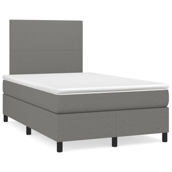 vidaXL Boxspring posteľ s matracom, tmavosivá 120x190 cm, látka