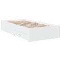 vidaXL Posteľný rám so zásuvkami biely 90x200 cm kompozitné drevo