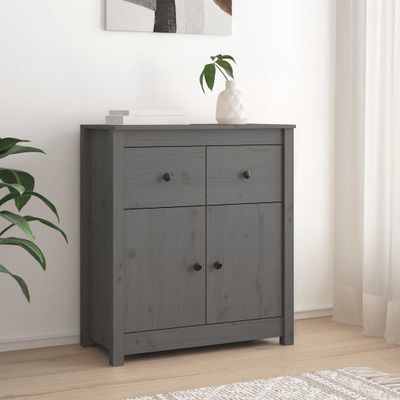vidaXL Komoda sivá 70x35x80 cm borovicový masív