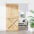 vidaXL Posuvné dvere 95 x 210 cm Masívne borovicové drevo (neupravené)