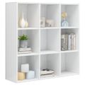 vidaXL Knižnica, lesklá biela 98x29x97,5 cm, spracované drevo