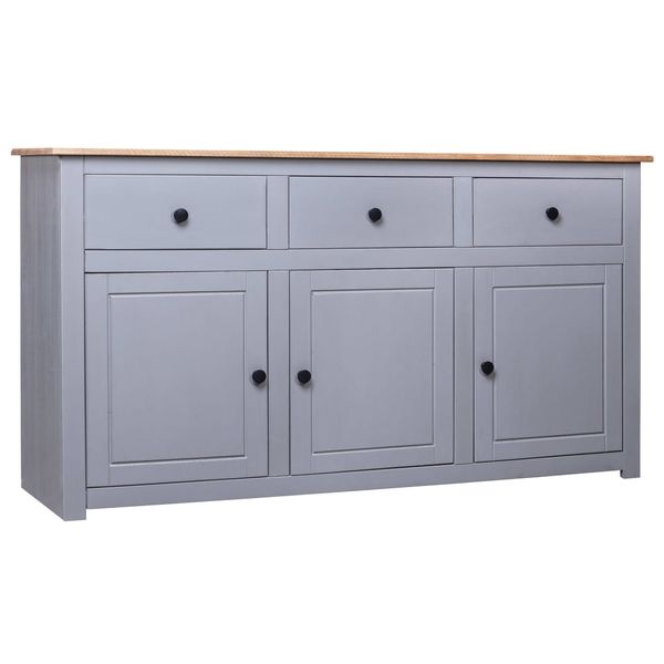 vidaXL Komoda sivá 135x40x80 cm masívne borovicové drevo Panama