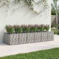 vidaXL Gabiónová vyvýšená posteľ 2 ks 300 x 100 x 60 cm Strieborná