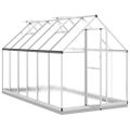 vidaXL Skleník so základovým rámom strieborný 334x169x202 cm hliník