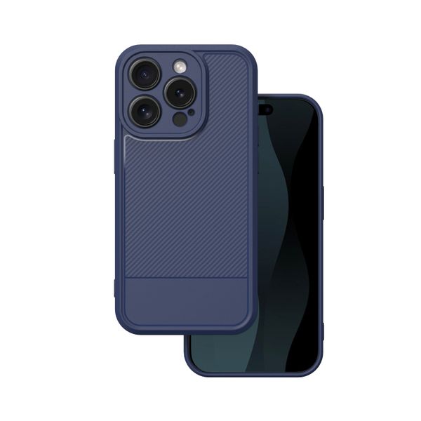 Puzdro Simple Carbon pre iPhone 15 Pro 6,1" modré