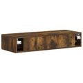 vidaXL Nástenný bočný stôl Dymový dub 87,5 x 34,5 x 17 cm