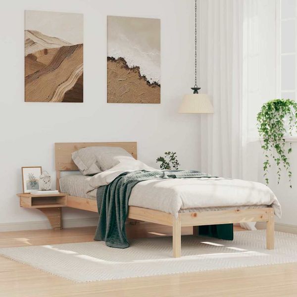 vidaXL Rám postele Hnedá 75 x 190 cm Masívne borovicové drevo