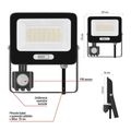 LED reflektor GLARO EMOS ZS2334B s čidlem pohybu, 30 W, čierny, IP54, 3000 lm, neutrálne biela