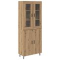 vidaXL Highboard 2 ks Remeselný dub 69,5 x 34 x 180 cm