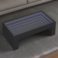 vidaXL Konferenčný stolík s nekonečnými LED čierny 90x50x30 cm